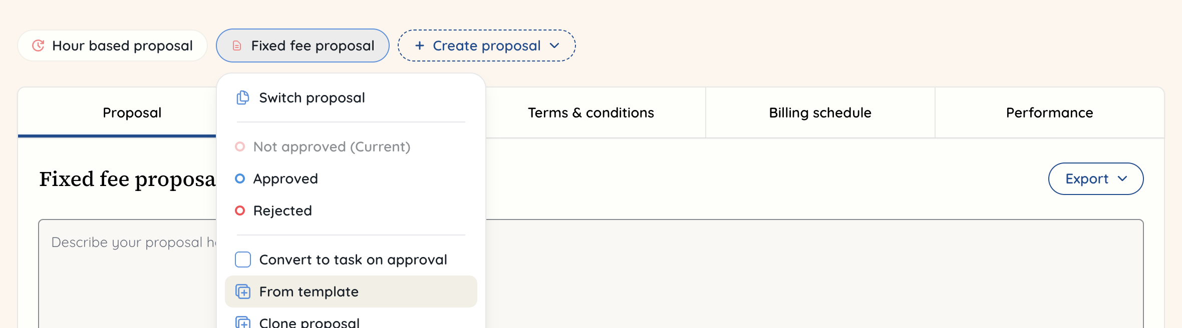 project proposal made from template