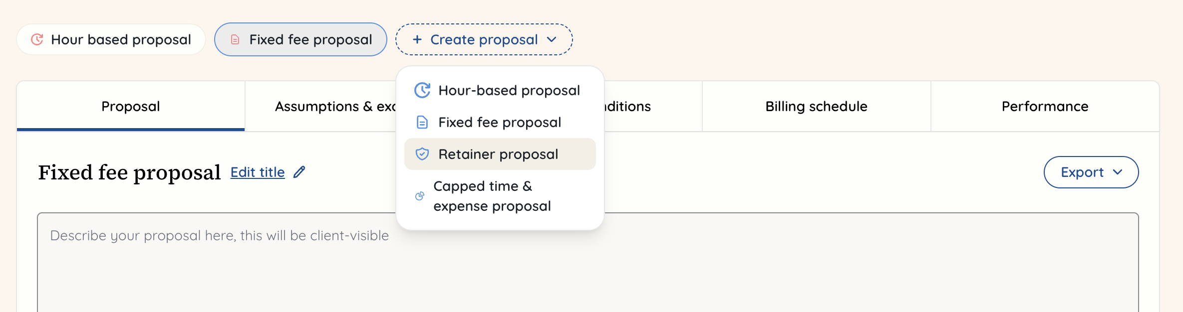 Project proposal retainer template