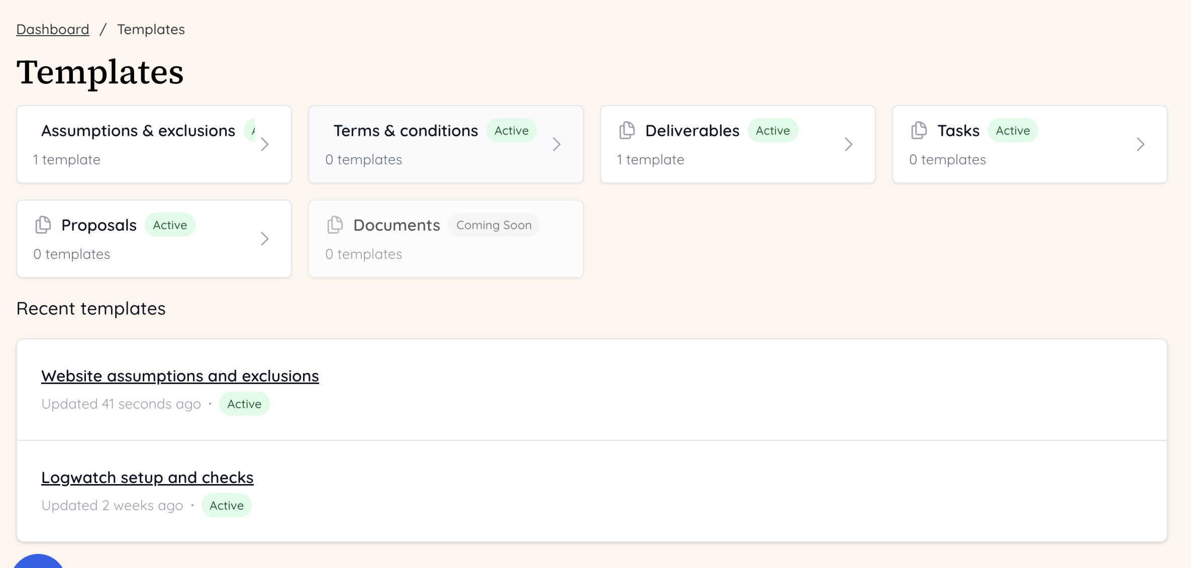 Templates terms and conditions