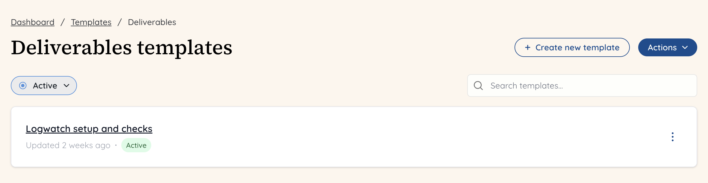 Create deliverable template