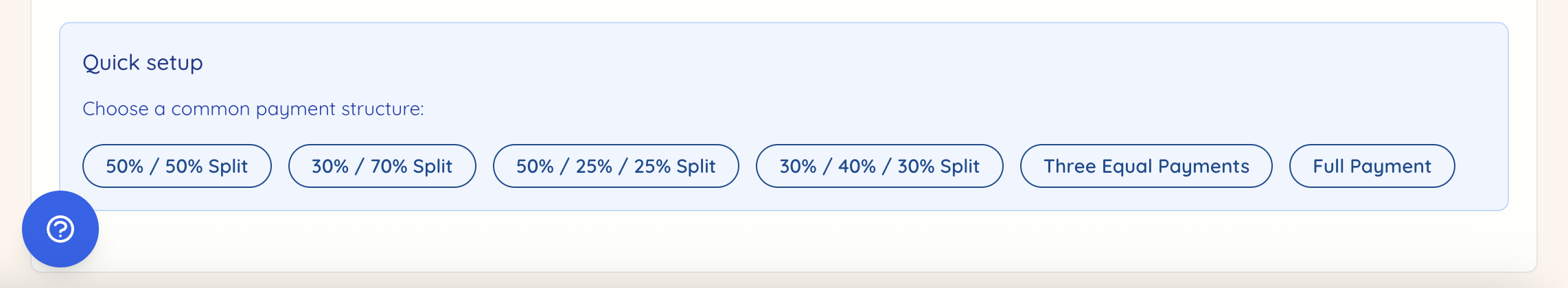 Project proposal payment structure