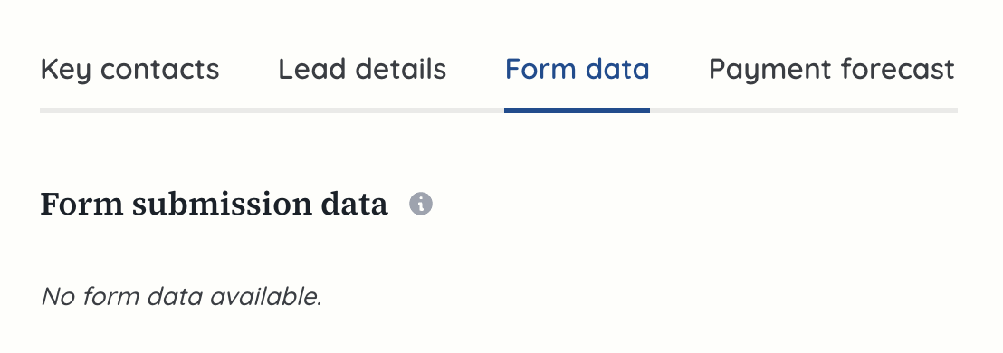 pipeline lead overview form data