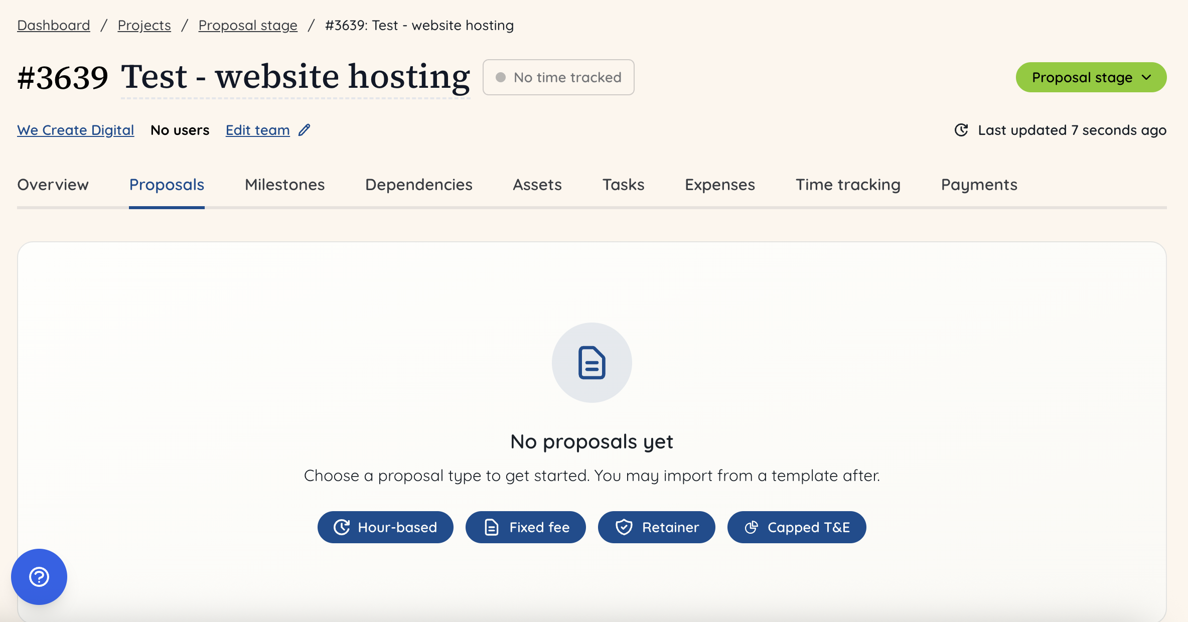 Create a proposal for a project