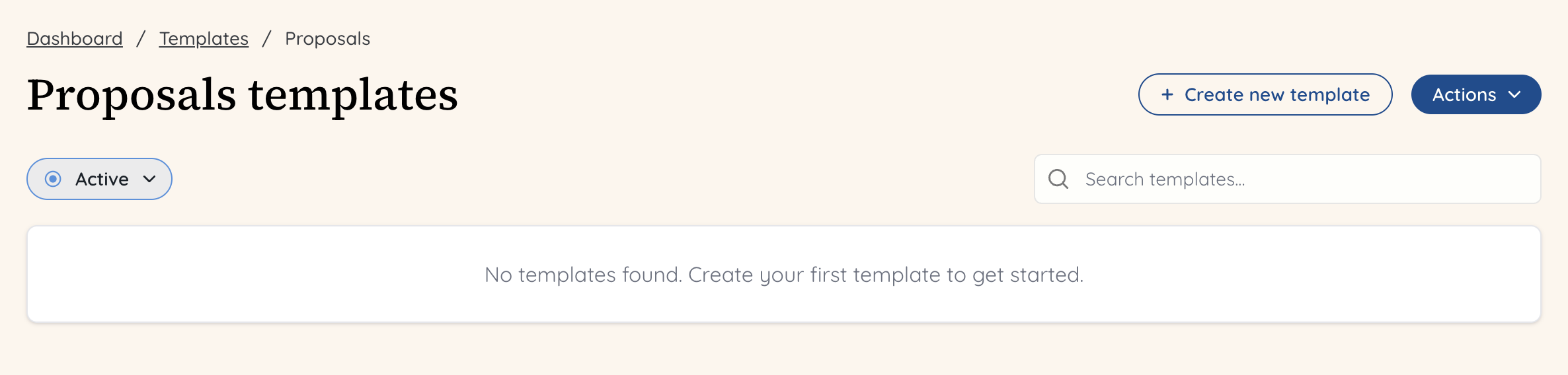 Templates for proposals