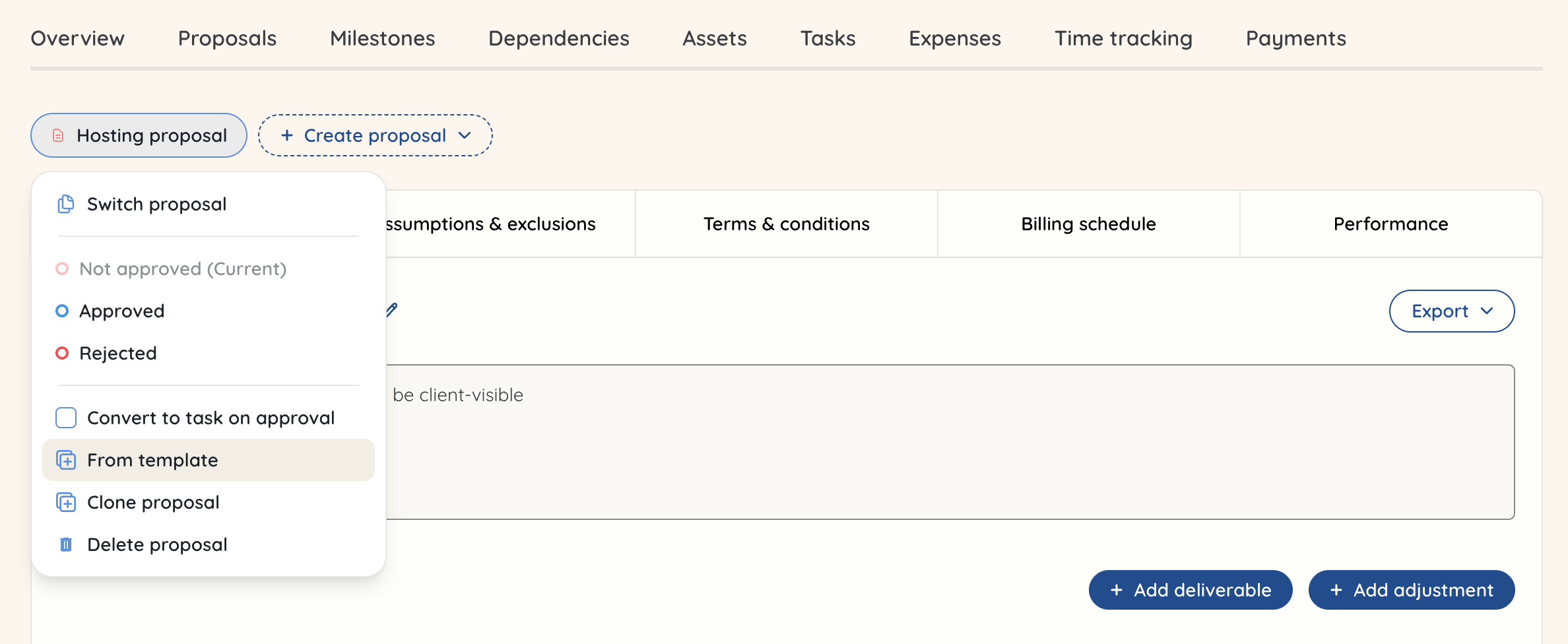 Import template proposal